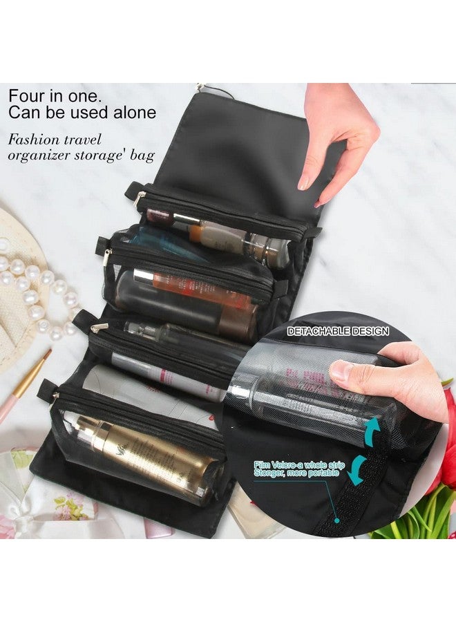Gra8 Foldable 4 in 1 Foldable Toiletry Bag for Travel, Detachable Makeup Pouch, Travel Organizer for Women Makeup,Toiletry Bag for Travel Removable Makeup Bag,Cosmetic Organizer (1Pcs) (Multicolor) - Image 4