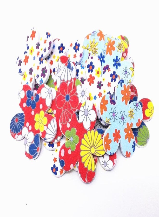 yueton 20pcs Flower Shape Colorful Printing Style Double Sided Nail Files Emery Board Cosmetic Manicure Pedicure Tool - Image 1