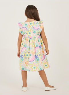 Styli All-Over Print Ruffled Trim A-Line Dress  - Image 4
