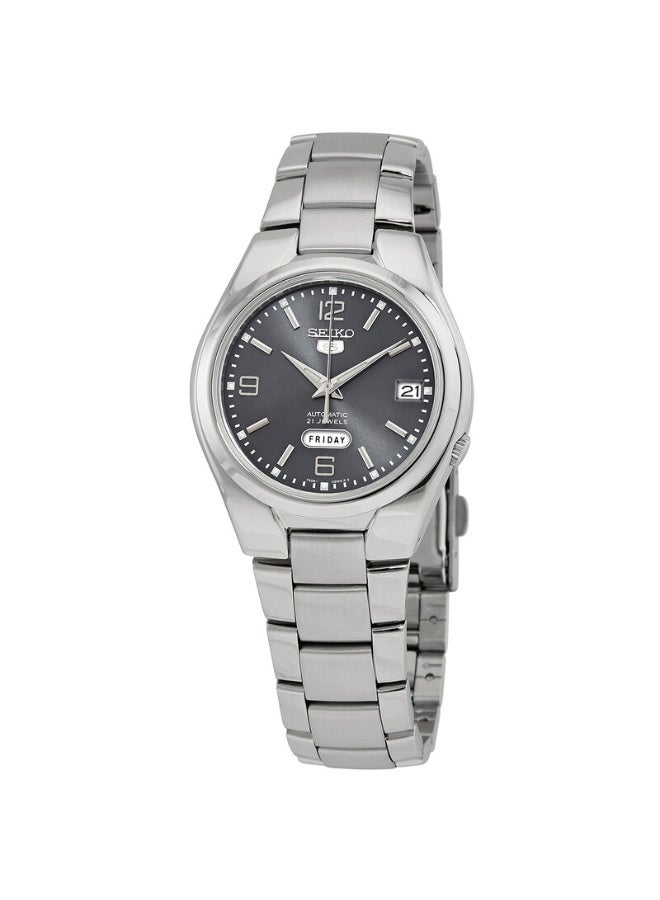 Seiko 5 Automatic Men's Watch, Grey Dial, Stainless Steel Bracelet SNK621K1 - Image 1