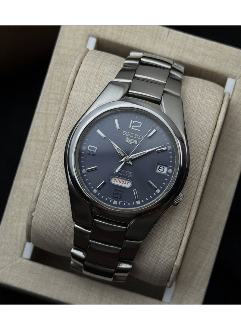 Seiko 5 Automatic Men's Watch, Grey Dial, Stainless Steel Bracelet SNK621K1 - Image 4