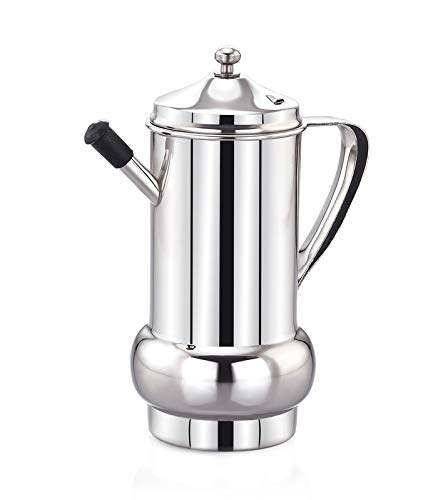 Expresso Stainless Steel Olive Oil Dispenser Pot – Leakproof 1L, Oil Pourer, Oil Can & Salad Dressing Storage with Lid for Kitchen, Cooking, Home & Restaurant Use - Image 1