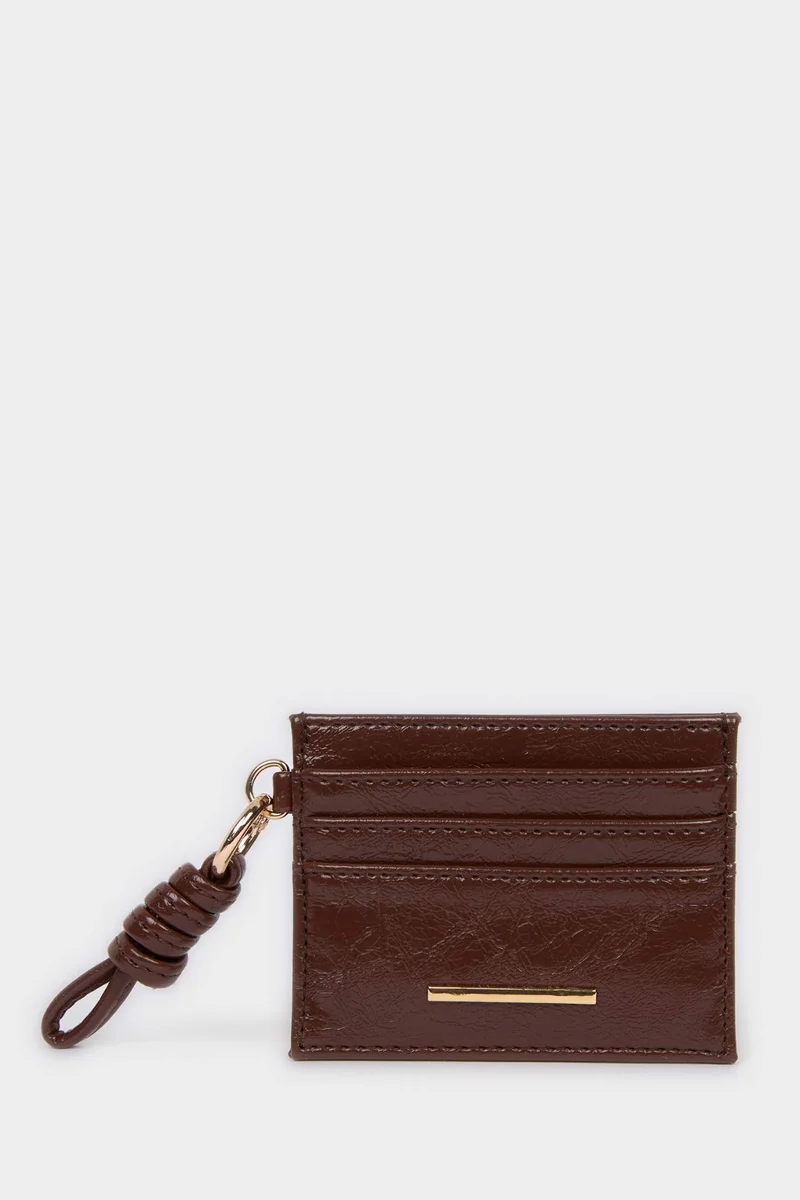 ديفاكتو Woman Faux Leather Business Card Wallet