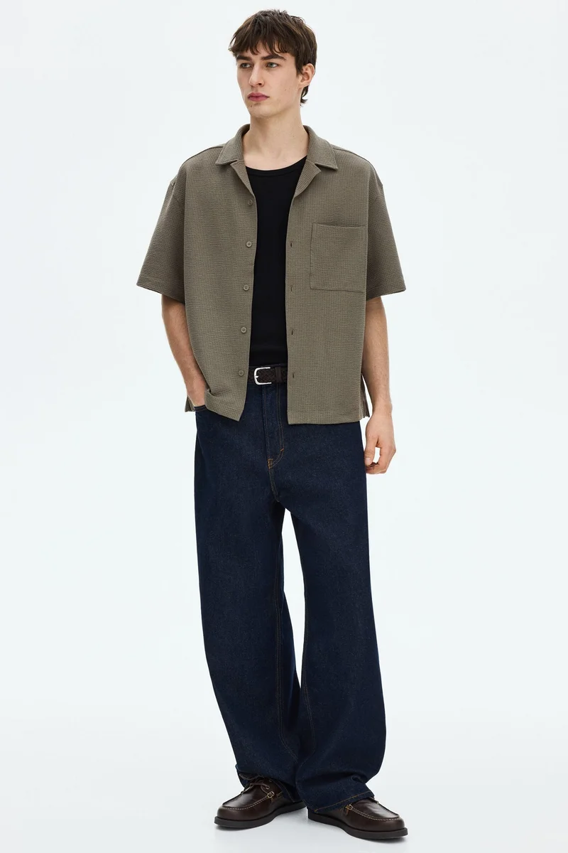 H&M Relaxed Fit Waffled resort shirt