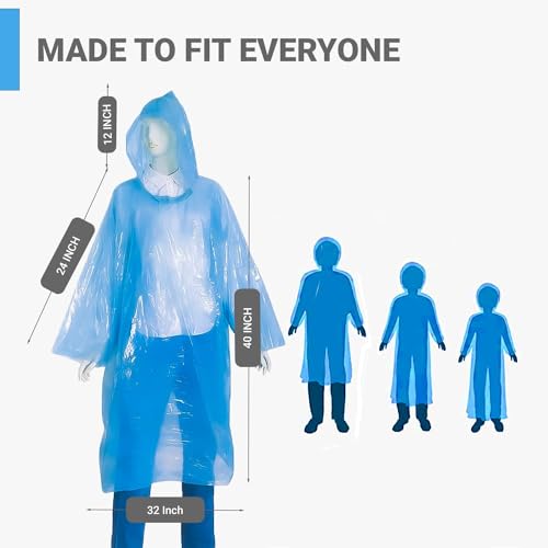 HACER Disposable Raincoat Poncho with Hood Water Resistant Emergency Rainwear Barsaati for Outdoor Travel Men Women (Random Color, Pack of 10) - Image 5