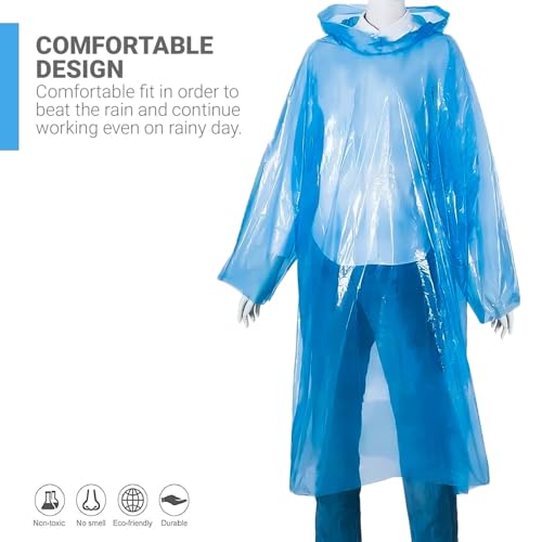 HACER Disposable Raincoat Poncho with Hood Water Resistant Emergency Rainwear Barsaati for Outdoor Travel Men Women (Random Color, Pack of 10) - Image 4