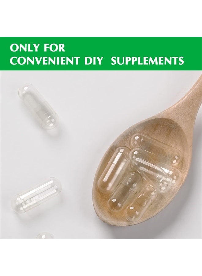 wananfu Size 00 Empty Capsules Vegetarian (1000 Count) Bundle with Micro Lab Spoon, Clear Fillable Veggie Pill Capsules 00 for Making Your Own Supplements - Image 2