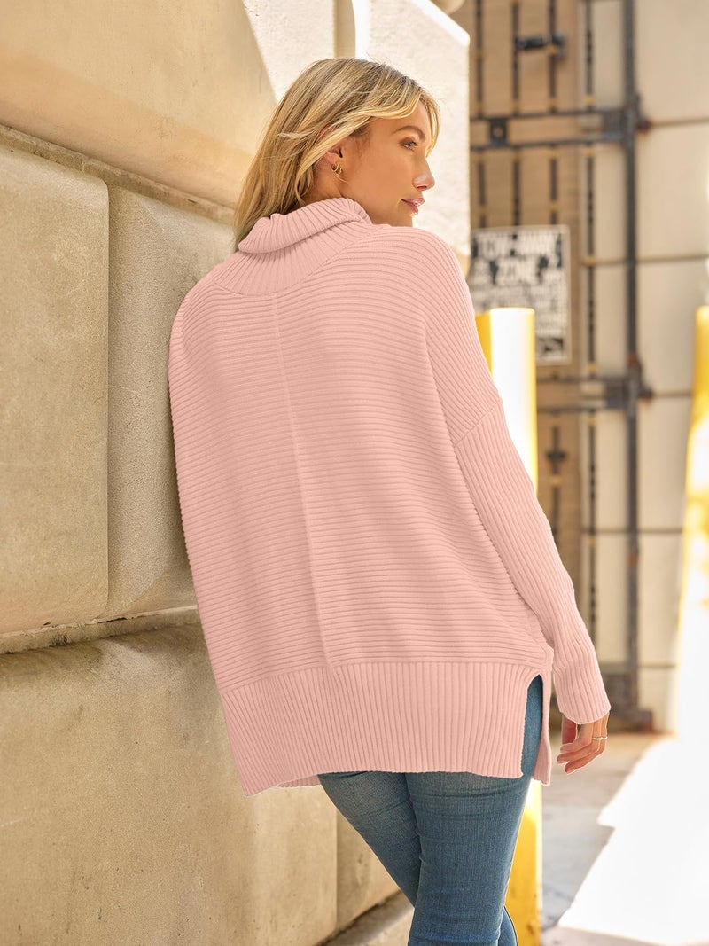 LILLUSORY Womens Turtleneck Oversized Tunic Early Fall Fashion Must Have Sweaters 2025 Casual Long Pullover Plus Size Winter Cute Poncho Cozy Work Old Money Clothes Outfits Clothing Tops Leggings - Image 5