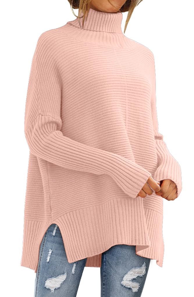 LILLUSORY Womens Turtleneck Oversized Tunic Early Fall Fashion Must Have Sweaters 2025 Casual Long Pullover Plus Size Winter Cute Poncho Cozy Work Old Money Clothes Outfits Clothing Tops Leggings - Image 1
