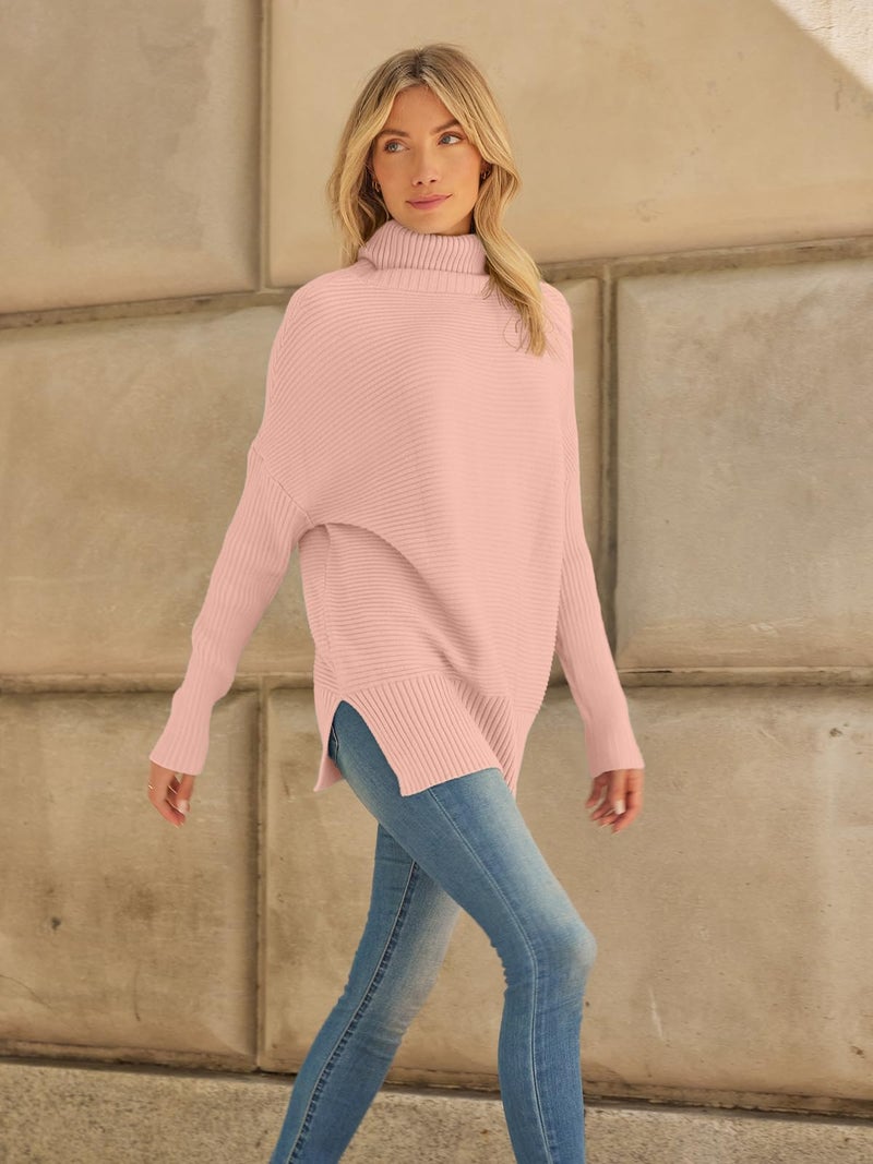 LILLUSORY Womens Turtleneck Oversized Tunic Early Fall Fashion Must Have Sweaters 2025 Casual Long Pullover Plus Size Winter Cute Poncho Cozy Work Old Money Clothes Outfits Clothing Tops Leggings - Image 3