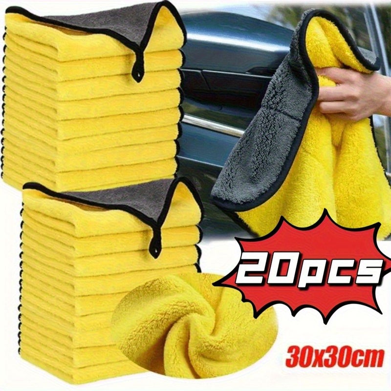 20pcs Microfiber Car Towels 11.81x11.81 Inch Green Super Absorbent Ultra Soft Washing Detailing Drying Auto Cleaning Cloths - Image 1