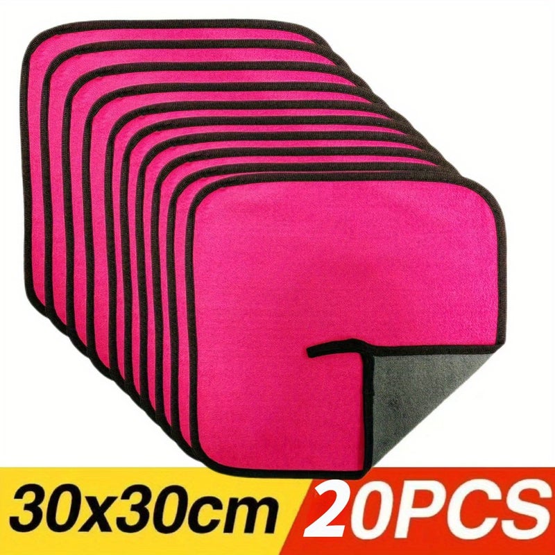 20pcs Microfiber Car Towels 11.81x11.81 Inch Green Super Absorbent Ultra Soft Washing Detailing Drying Auto Cleaning Cloths - Image 5