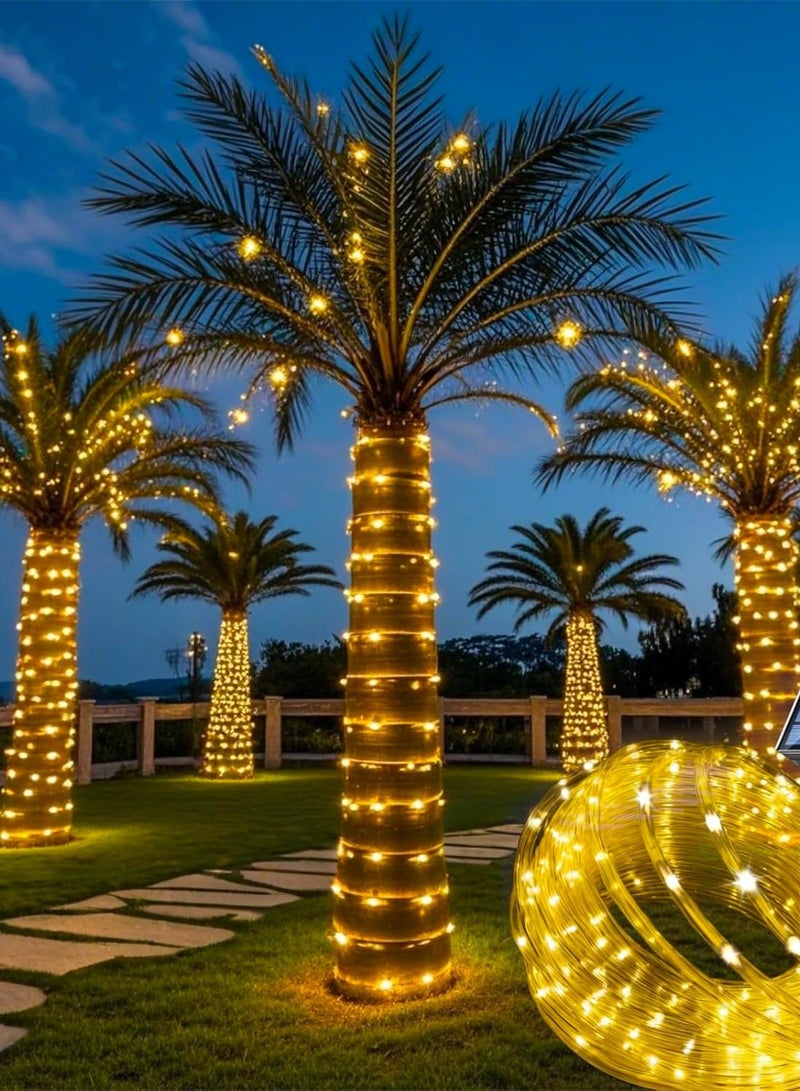 مس تيارا أضواء حبل الطاقة الشمسية الخارجية، 32 متر 300 أضواء سلسلة LED تعمل بالطاقة الشمسية، أضواء خرافية تعمل بالطاقة الشمسية مقاومة للماء مع 8 أوضاع قابلة للتعديل للحفلات والحديقة والفناء والمنزل والعطلات وتزيين الأشجار والديكور الخارجي، دافئة - Image 5