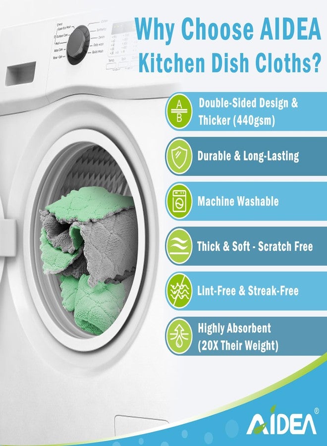 AIDEA Kitchen Towels, 24 Pack Absorbent Coral Fleece Dish Towels, No Odor Reusable Dish Cloths, Microfiber Cleaning Cloths, Fast Drying Dishcloths, 6.3" x10.4" - Image 3