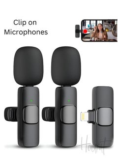 Houmt Microphone for iPhone Wireless Lavalier Microphone for iPhone iPad 2.4G Ultra Low Delay iPhone Mini Microphone iPhone Microphone for Video Recording Interview Vlog (2 in 1)  - Image 1
