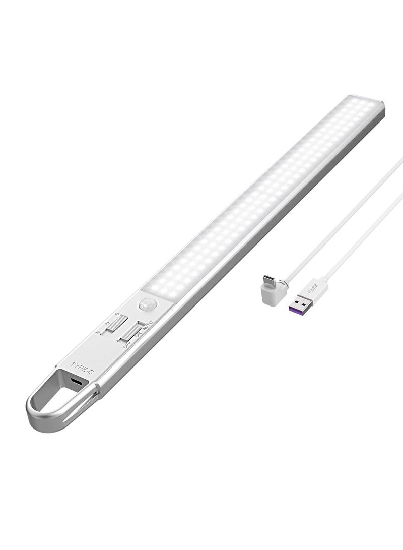 كابتن تيك Under Cabinet Lights Wireless Type C Rechargeable Cupboard Lights with Magnetic Strip Motion Sensor Cupboard LED Night Light with 3000mAh Battery for Stairs Wardrobe Garage Hallway - Image 1