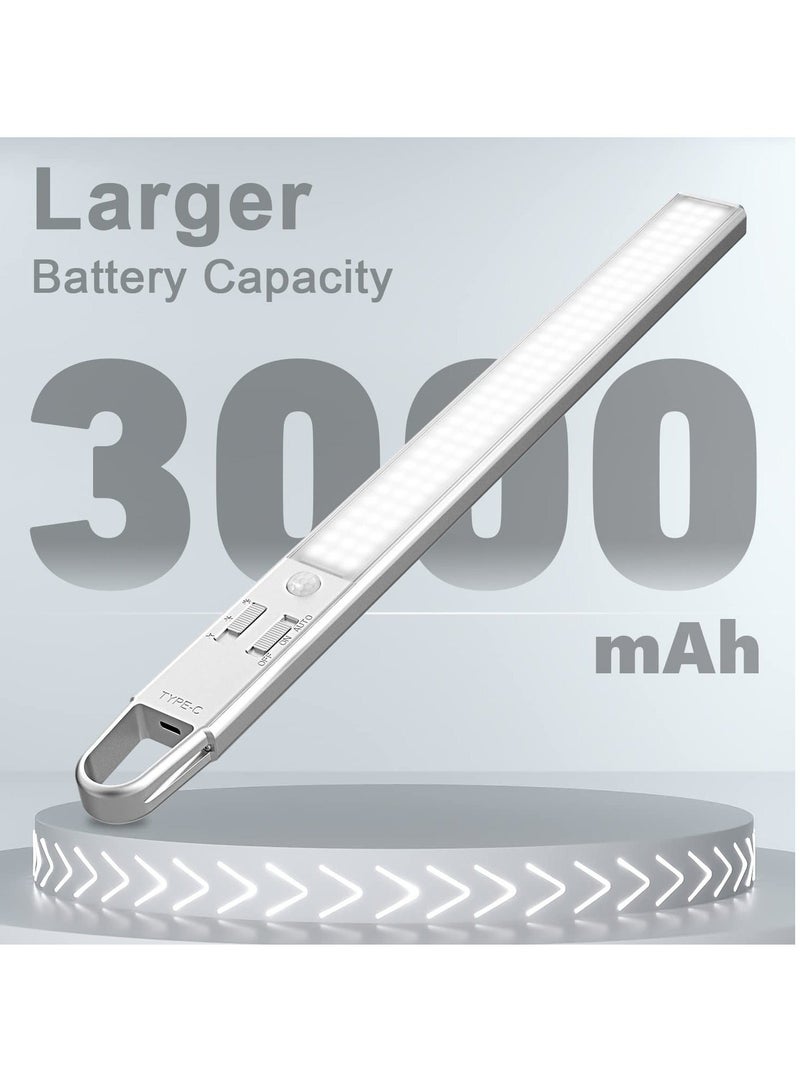 كابتن تيك Under Cabinet Lights Wireless Type C Rechargeable Cupboard Lights with Magnetic Strip Motion Sensor Cupboard LED Night Light with 3000mAh Battery for Stairs Wardrobe Garage Hallway - Image 4