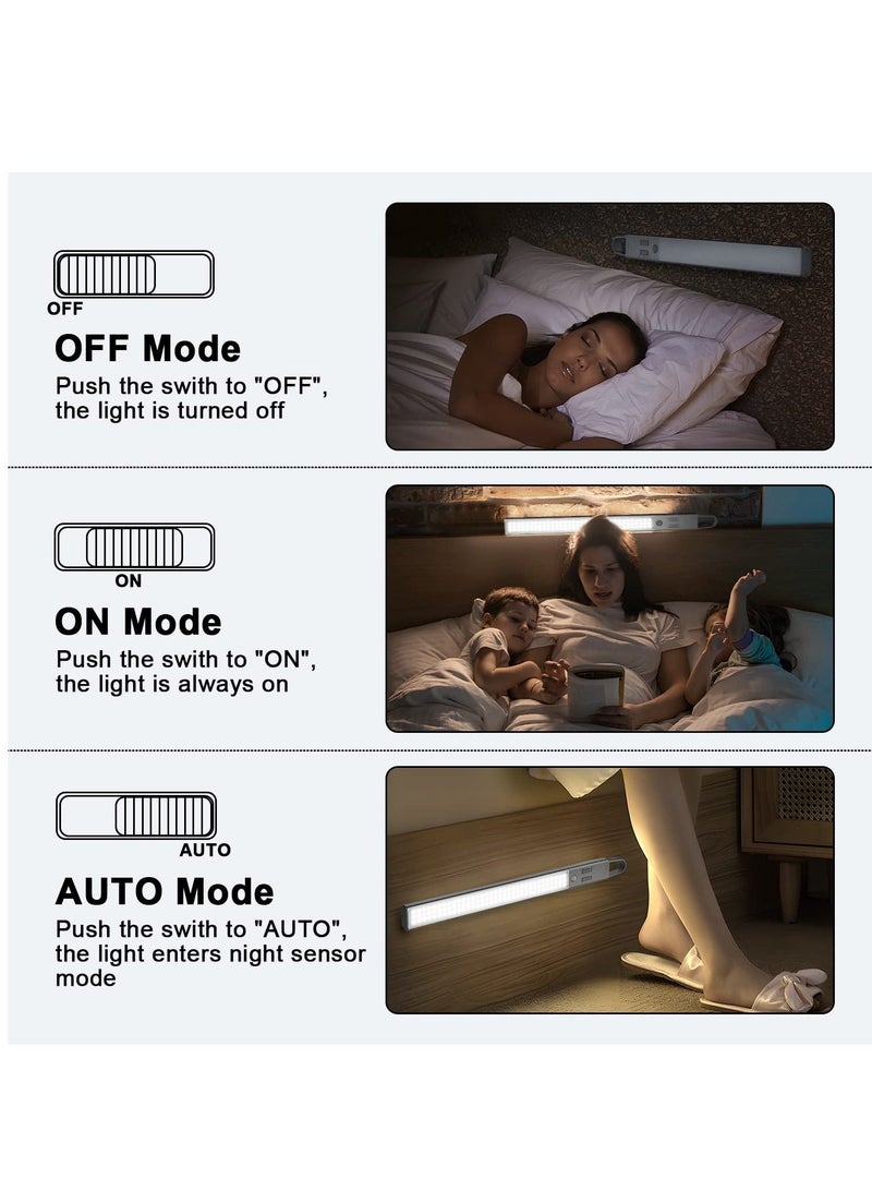 كابتن تيك Under Cabinet Lights Wireless Type C Rechargeable Cupboard Lights with Magnetic Strip Motion Sensor Cupboard LED Night Light with 3000mAh Battery for Stairs Wardrobe Garage Hallway - Image 5