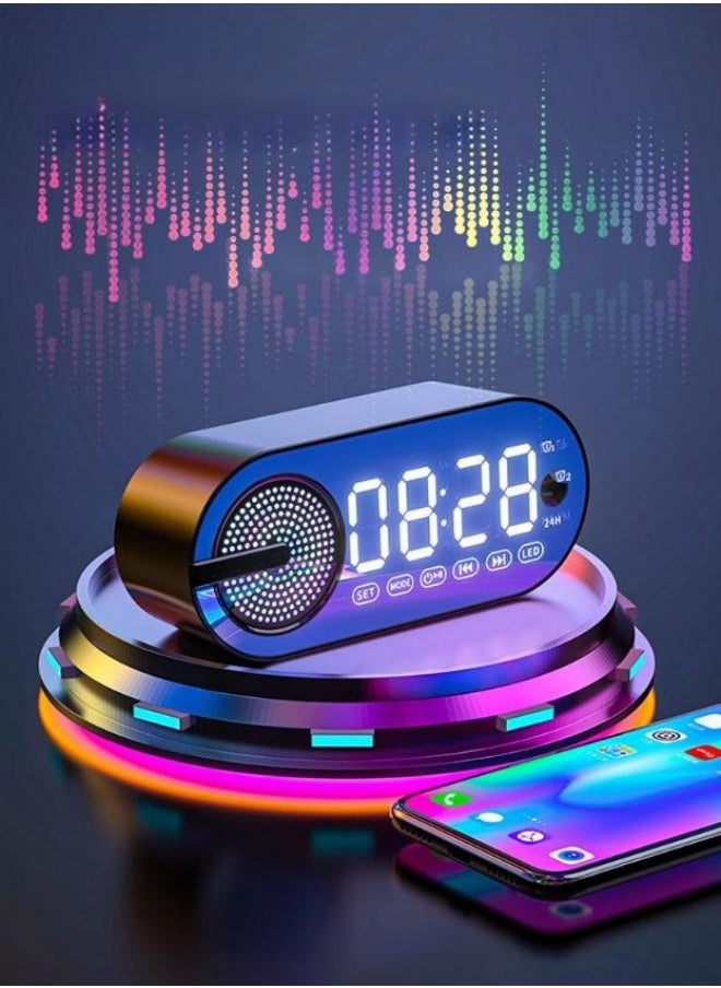 MIXDE LED Digital Alarm Clock,Desk Clock And Bedside Clock With FM Radio,Bluetooth Speaker With Night Light And Snooze Model,Rechargeable Alarm Clock For Bedrooms  - Image 2