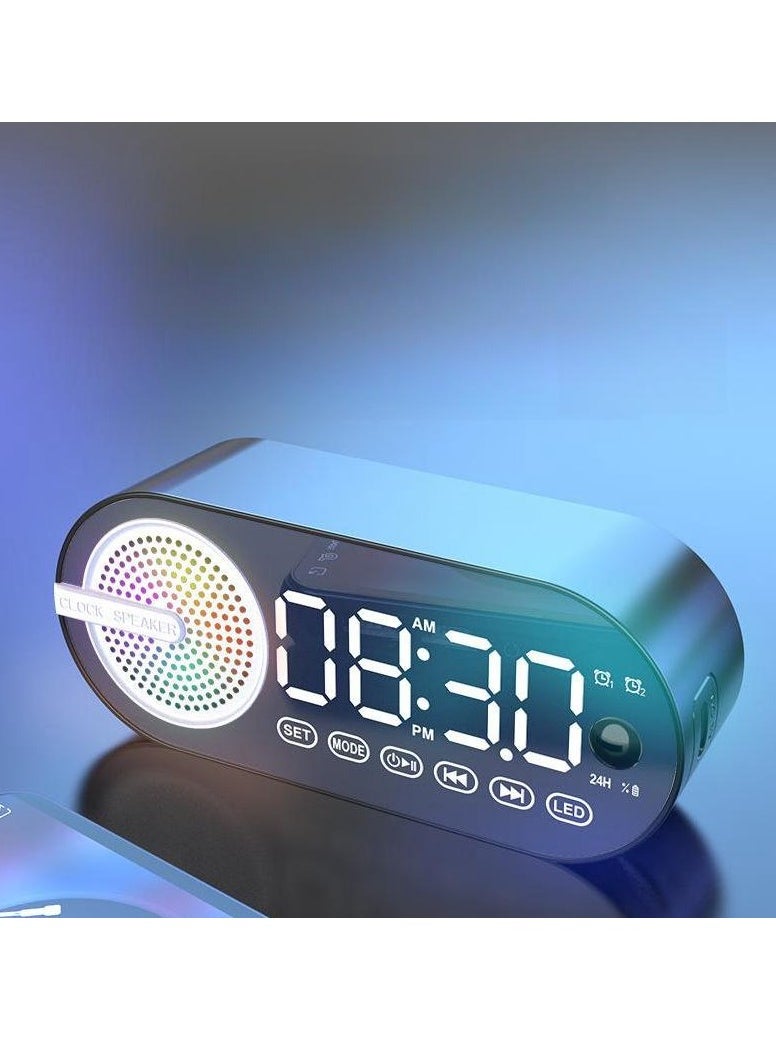 MIXDE LED Digital Alarm Clock,Desk Clock And Bedside Clock With FM Radio,Bluetooth Speaker With Night Light And Snooze Model,Rechargeable Alarm Clock For Bedrooms  - Image 3