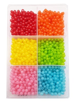 eshoppee Eshoppee 200 gm Multicolor Round Shape Plastic Beads for Jewellery Making, Art and Crafts Work, Necklace Bracelet Earring Key Chain Making DIY Kit  - Image 1