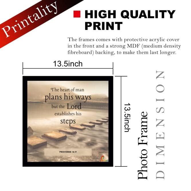 Printality إطار صورة آية الكتاب المقدس من برينتالتي 12 × 12 بوصة إطار صورة للمسيحيين لهدايا عيد الميلاد Rfrm013 - Image 2
