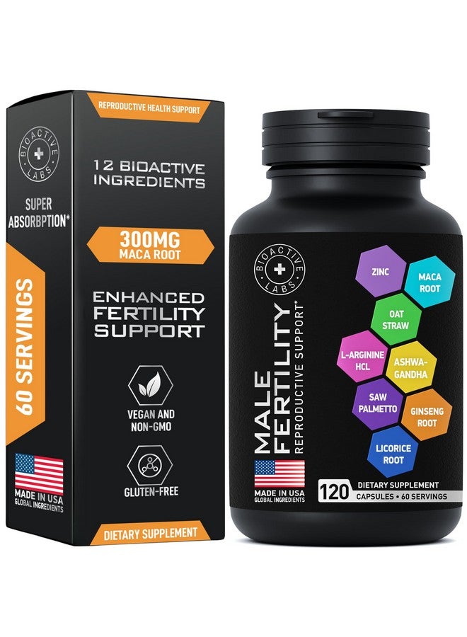 مكملات الخصوبة للرجال - زنك، ماكا، أشواغاندا، L-أرجينين - حيوية الذكور والتخصيب له - مساعدة الحمل للعدد والحركة - فيتامينات ودعم خصوبة الذكور - 120 حبة - Image 1