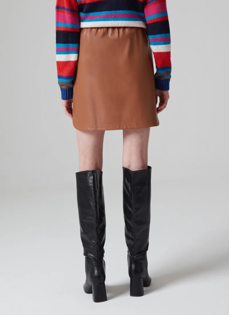 Ovs Glossy-effect miniskirt