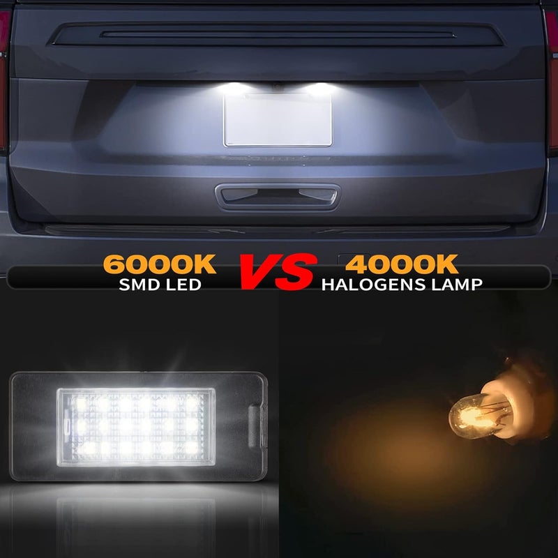 Gempro LED License Plate Lights Lamp Assembly, LED Rear Tag OEM Lamp Replacement Compatible with Chevy Tahoe Suburban Malibu/GMC Yukon XL/Cadillac Escalade ATS, White LED Lights - Pack of 2 - Image 2