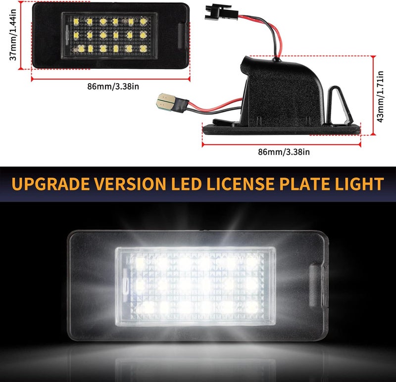 Gempro LED License Plate Lights Lamp Assembly, LED Rear Tag OEM Lamp Replacement Compatible with Chevy Tahoe Suburban Malibu/GMC Yukon XL/Cadillac Escalade ATS, White LED Lights - Pack of 2 - Image 3