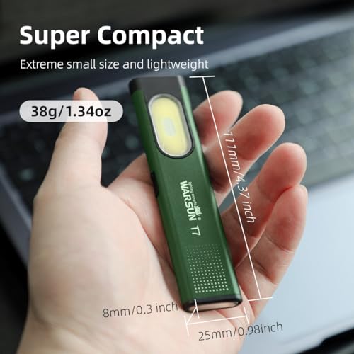 WARSUN Compact Multi-Mode Pocket LED Flashlight - 675LM, USB-C Rechargeable, IPX4, Dual Material, Red/Blue Strobe, for Everyday Carry & Travel - Image 2