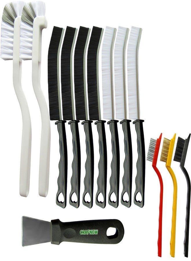 CRAFNEW 13Pcs Crevice Cleaning Brush Set, Cleaning Brush Tools, Hard Bristle Gap Household Cleaning Products Suitable for Toilets, Kitchens, bathrooms, Cups, Windows - Image 1