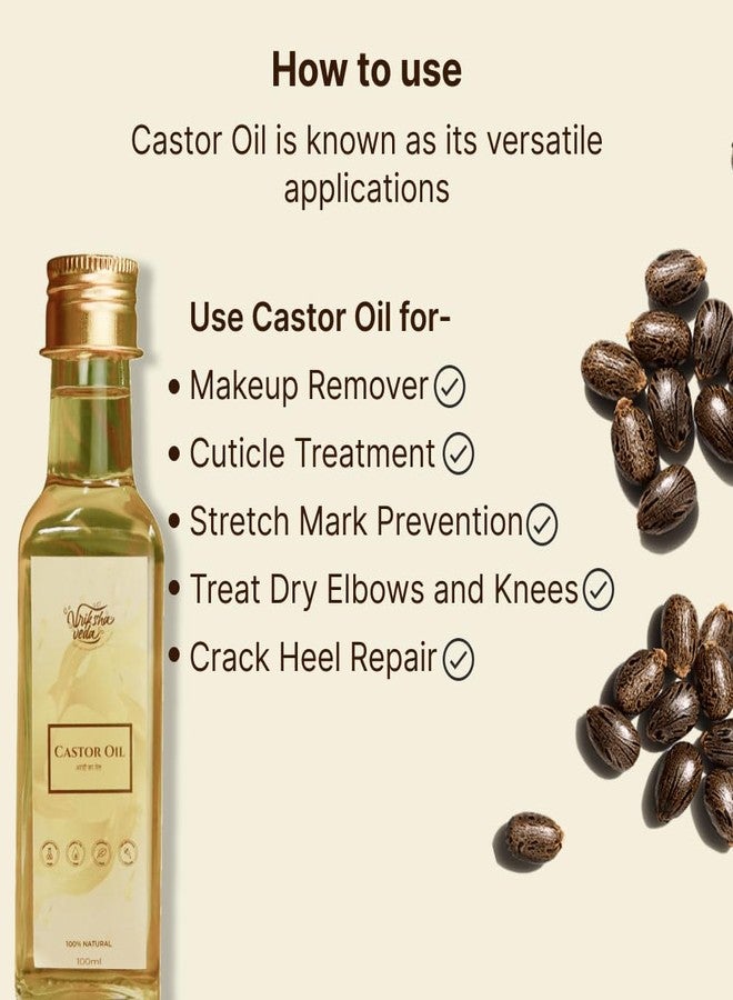 Vriksha Veda Cold Pressed Castor Oil (Arandi ka Tel) for Hair Care, Skin Care, Eyebrows & Nails - Image 3