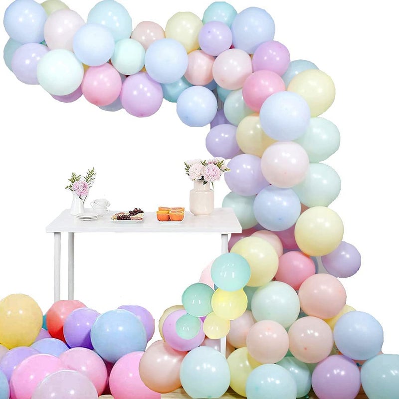 Mumoo Bear 100 Pcs Pastel Balloons 10 Inch Assorted Colours Macaron Latex Birthday Party Balloons For Kids Boys Girls Birthday Wedding Baby Shower Graduation Party Decorations - Image 1