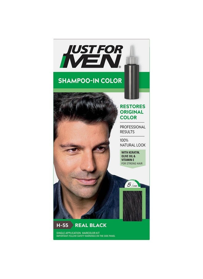 Just For Men Shampooin Haircolor Real Black H55  - Image 1