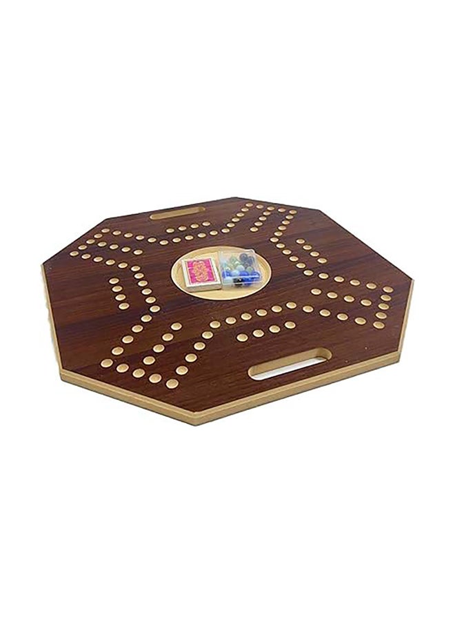 Jackaroo Wooden Board Game For 4 Players With 1 Deck Of Cards And 16 Marbles Fun And Exciting Family Board Game Big Size Brown