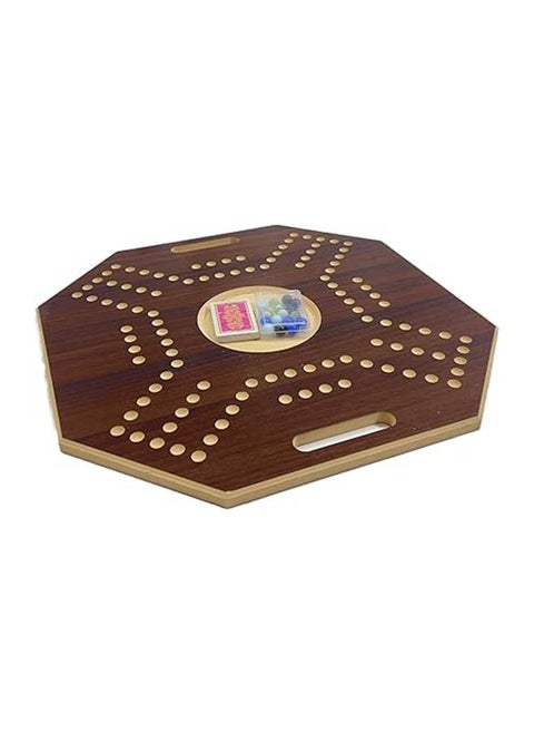 Jackaroo Wooden Board Game For 4 Players With 1 Deck Of Cards And 16 Marbles Fun And Exciting Family Board Game Big Size Brown
