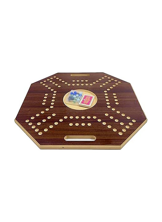 Jackaroo Wooden Board Game For 4 Players With 1 Deck Of Cards And 16 Marbles Fun And Exciting Family Board Game Big Size Brown