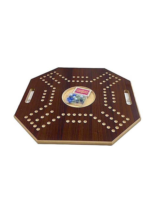 Jackaroo Wooden Board Game For 4 Players With 1 Deck Of Cards And 16 Marbles Fun And Exciting Family Board Game Big Size Brown