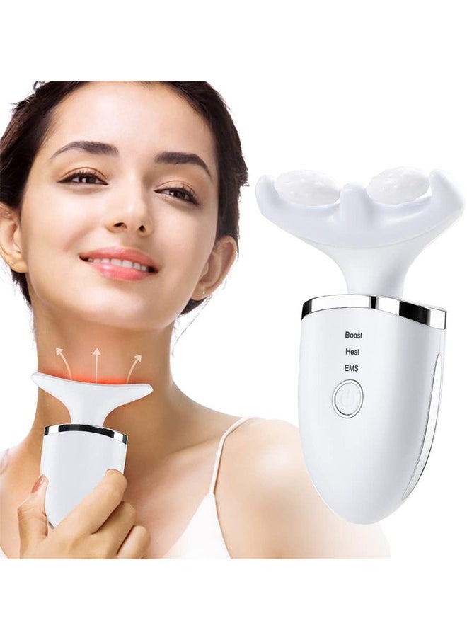 JCB CHIC Neck Beauty Device Photonic Neck Massager Neck Firming Wrinkle Remove Machine with Massage Head and Color Light, for Neck Skin Tightening & Lifting White (HYJ-3102)  - Image 1
