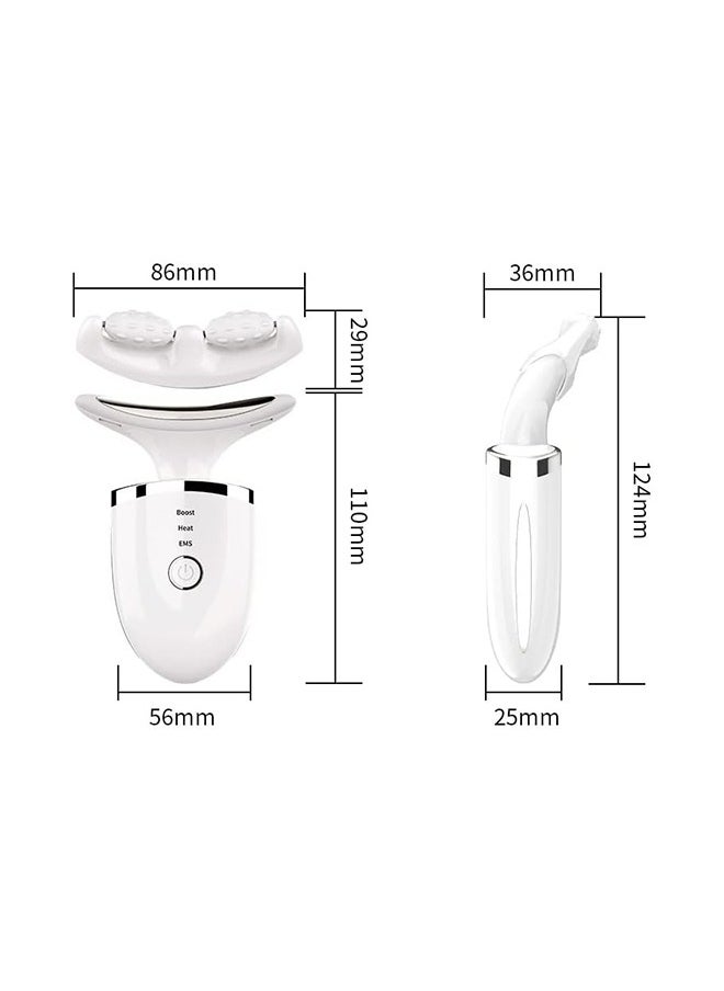 JCB CHIC Neck Beauty Device Photonic Neck Massager Neck Firming Wrinkle Remove Machine with Massage Head and Color Light, for Neck Skin Tightening & Lifting White (HYJ-3102)  - Image 2