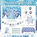 jenlion Frozen Birthday Party Decorations For GirlsHappy Birthday BackdropBannerBlueBalloonsTable ClothPaper pom poms Party Supplies for Women - Image 4