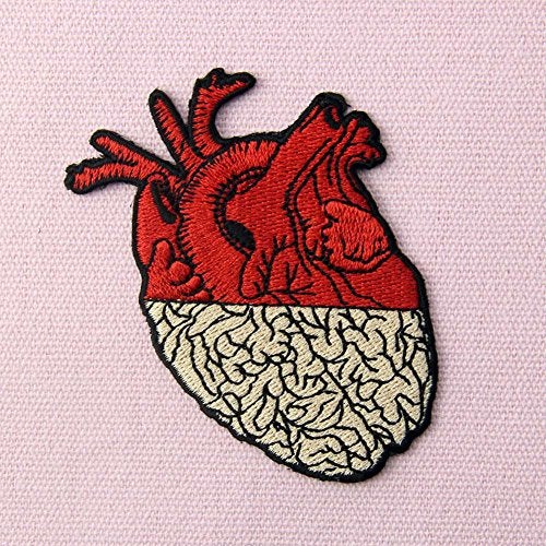 ZEGIN Heart & Brain Patch Embroidered Badge Iron On Sew On Emblem - Image 4