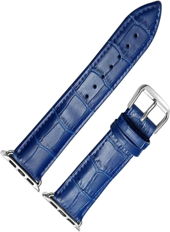 Next NEXT STORE Leather Band for Apple Watch 42mm 44mm 45mm 49mm, Crocodile Pattern Replacement Strap for Apple Watch Series 7 6 5 4 3 2 1 SE Men Women, Leather