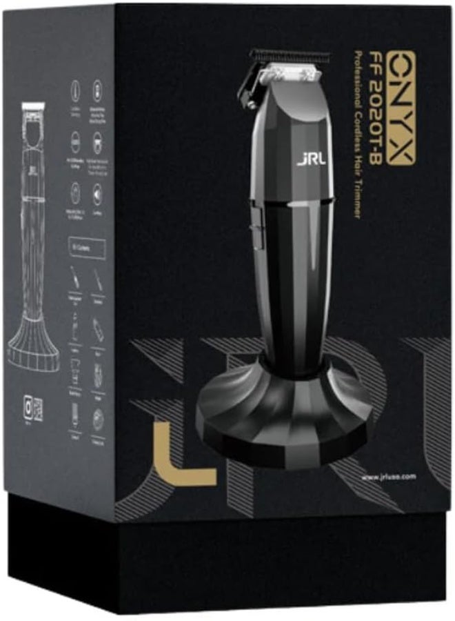 جي آر إل بروفيشنال ماكينة تحديد احترافية لاسلكية JRL Professional Onyx 2020T-B | ترمر حلاقة بشفرة T مكشوفة 360° | ماكينة تشذيب اللحية والشعر | Smart-Clip | قابلة للشحن | أسود - Image 4