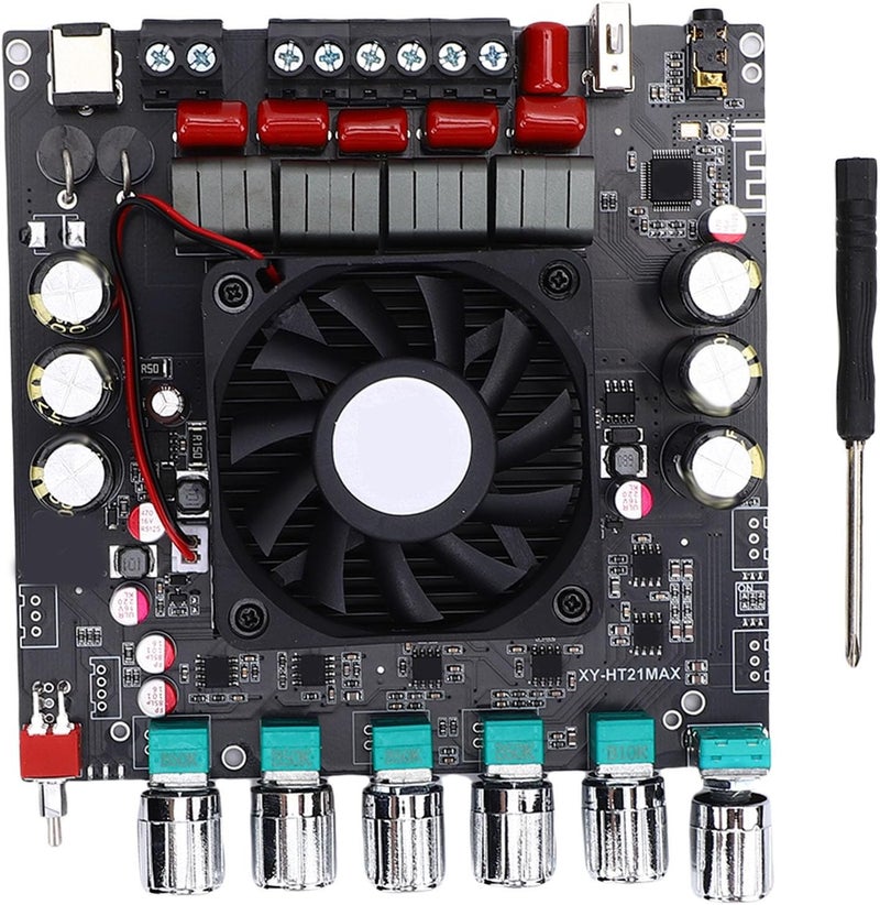 Luocute Bluetooth Audio Amplifier Board, 2.1 Channel 200W x 2+400W Digital Power Amp Module with Treble and Bass Control, for Home DIY Speakers Tablets TVs Smartphones - Image 1