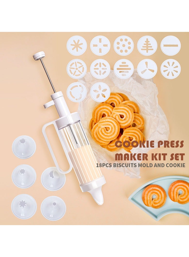 Stainless Steel Cookie Press, Baking Cookie Press, Cookie Press Gun Set with 12 Cookie Cutters, Ideal for DIY Cake Decorating and Baking Supplies - Image 1