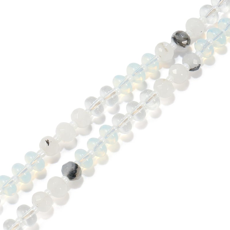 Badu Gemstone Beaded Necklace for Women White Natural Stone Freshwater Pearl Surfer Beach Rainbow Necklace Jewelry Gift - Image 3