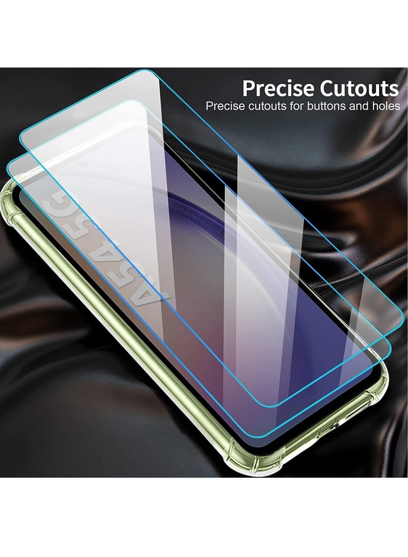 DUSALA For Samsung Galaxy A54 Case with Tempered Glass Screen Protector(2Pack) Samsung Galaxy A54 5G Clear Phone Case Anti-Scratch Shock Absorption Cover Phone case Clear - Image 5