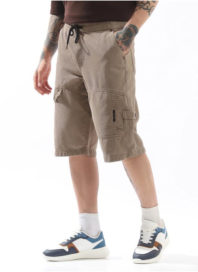 Hubberholme Men Cotton Washed Loose Fit Cargo Shorts  - Image 3